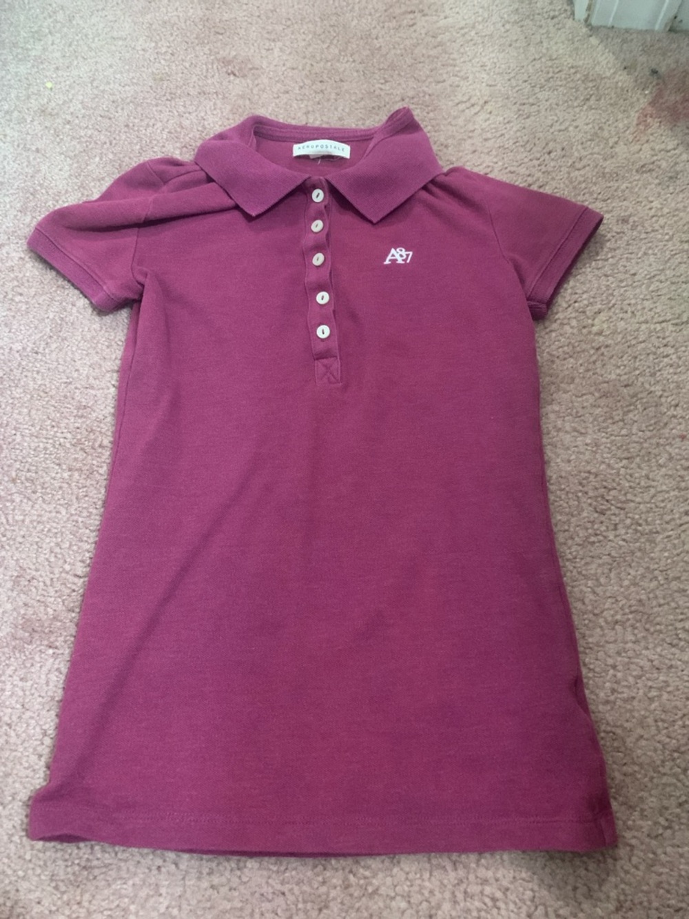 Aeropostale A87 Girls' Berry Polo Button-Down Shirt